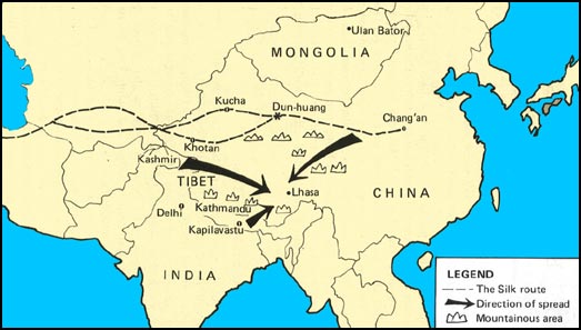 Spread to Tibet and Mongolia